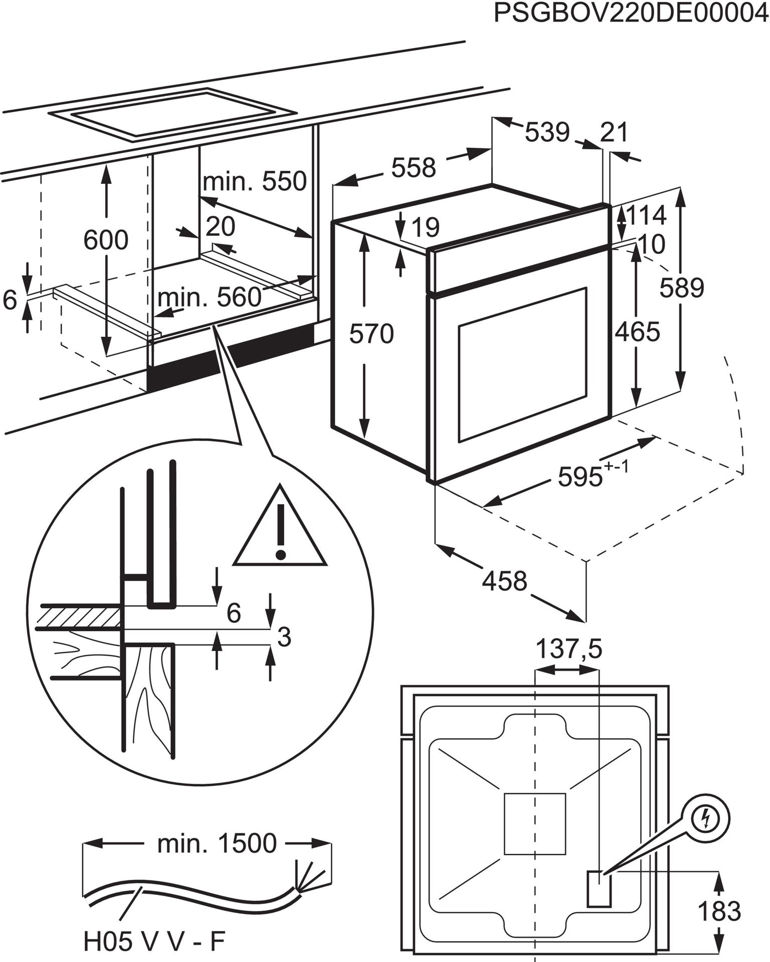 Įmontuojama orkaitė ELECTROLUX EOF5C50BZ - 8