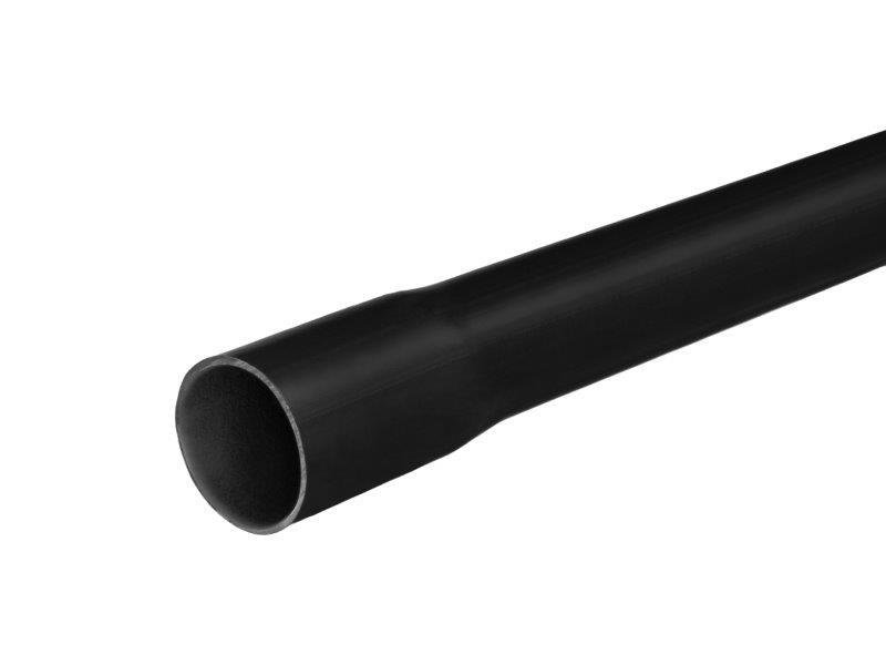 PVC vamzdis lygus RLm-20 išplatintu galu, juodas (2m)