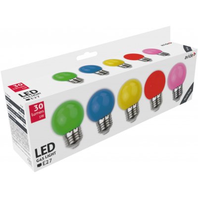 Dekoratyvinės LED lemputės AVIDE, E27, G45, 1W, 220-240V, 30 lm 200°, 5 vnt - 2