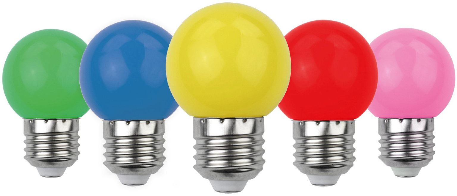 Dekoratyvinės LED lemputės AVIDE, E27, G45, 1W, 220-240V, 30 lm 200°, 5 vnt - 1