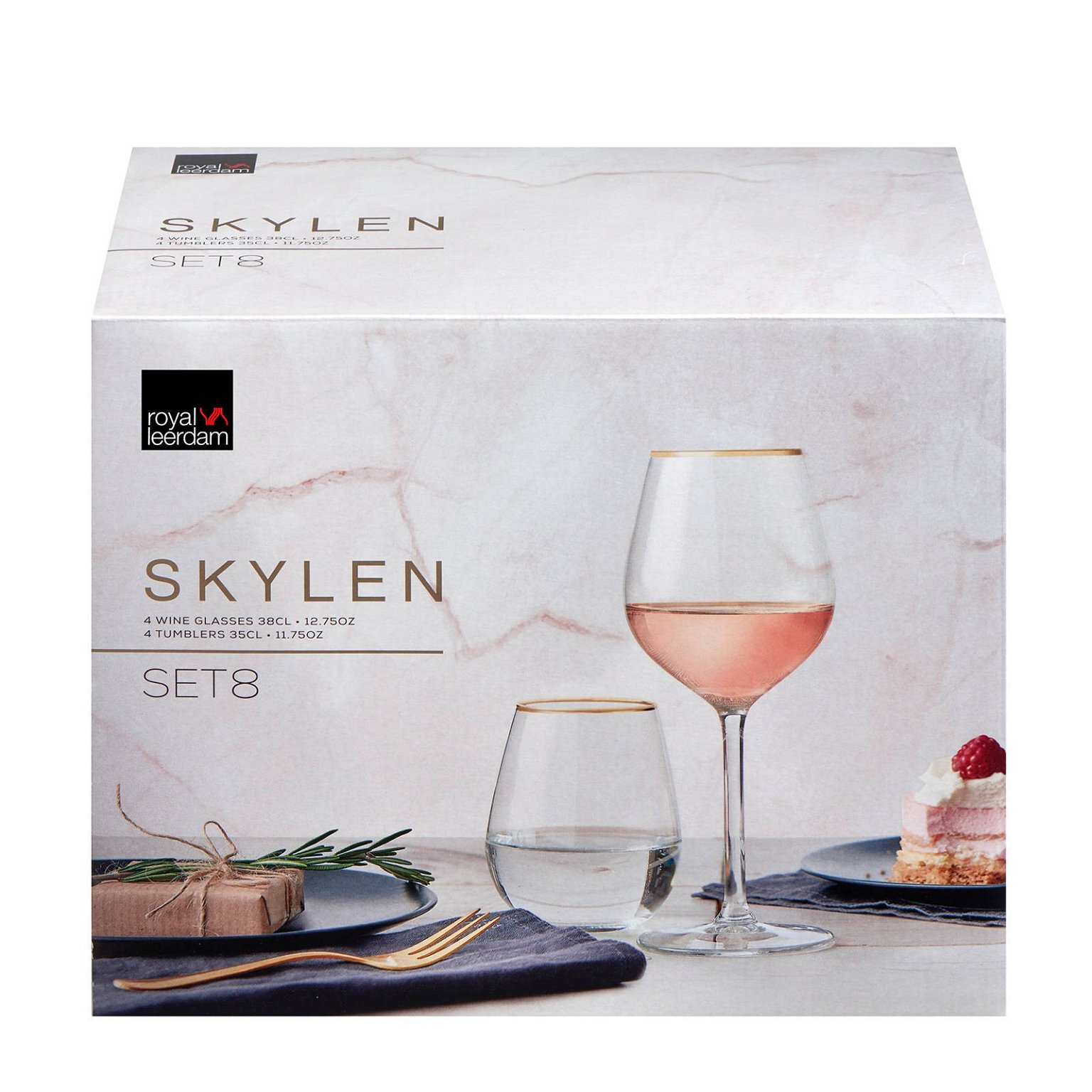 Vyno taurių ir stiklinių rinkinys ROYAL LEERDAM Skylen, (4+4) 380/350 ml - 5