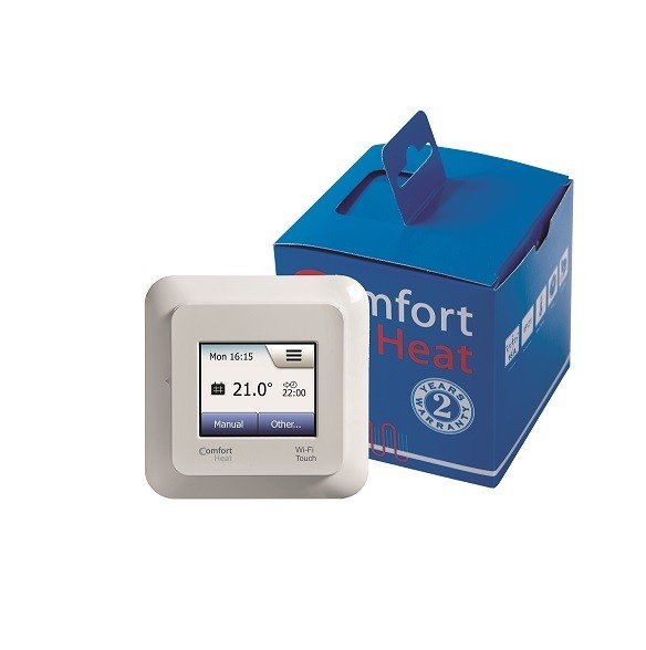 Termostatas Comfort Touch Wi-Fi, bluetooth, su grindų ir patalpos temperatūros jutikliais