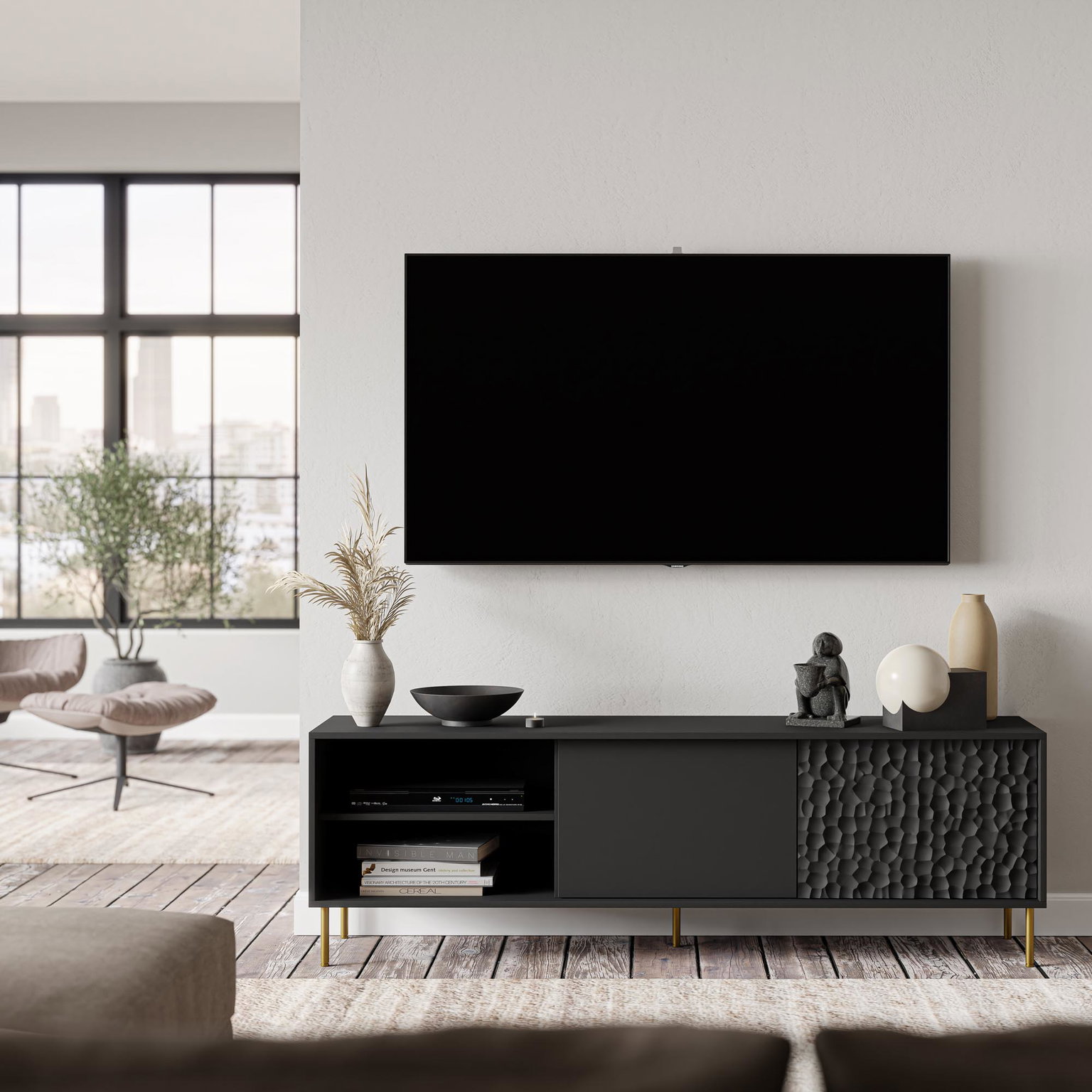 TV staliukas BULLET RTV-1, juoda-1