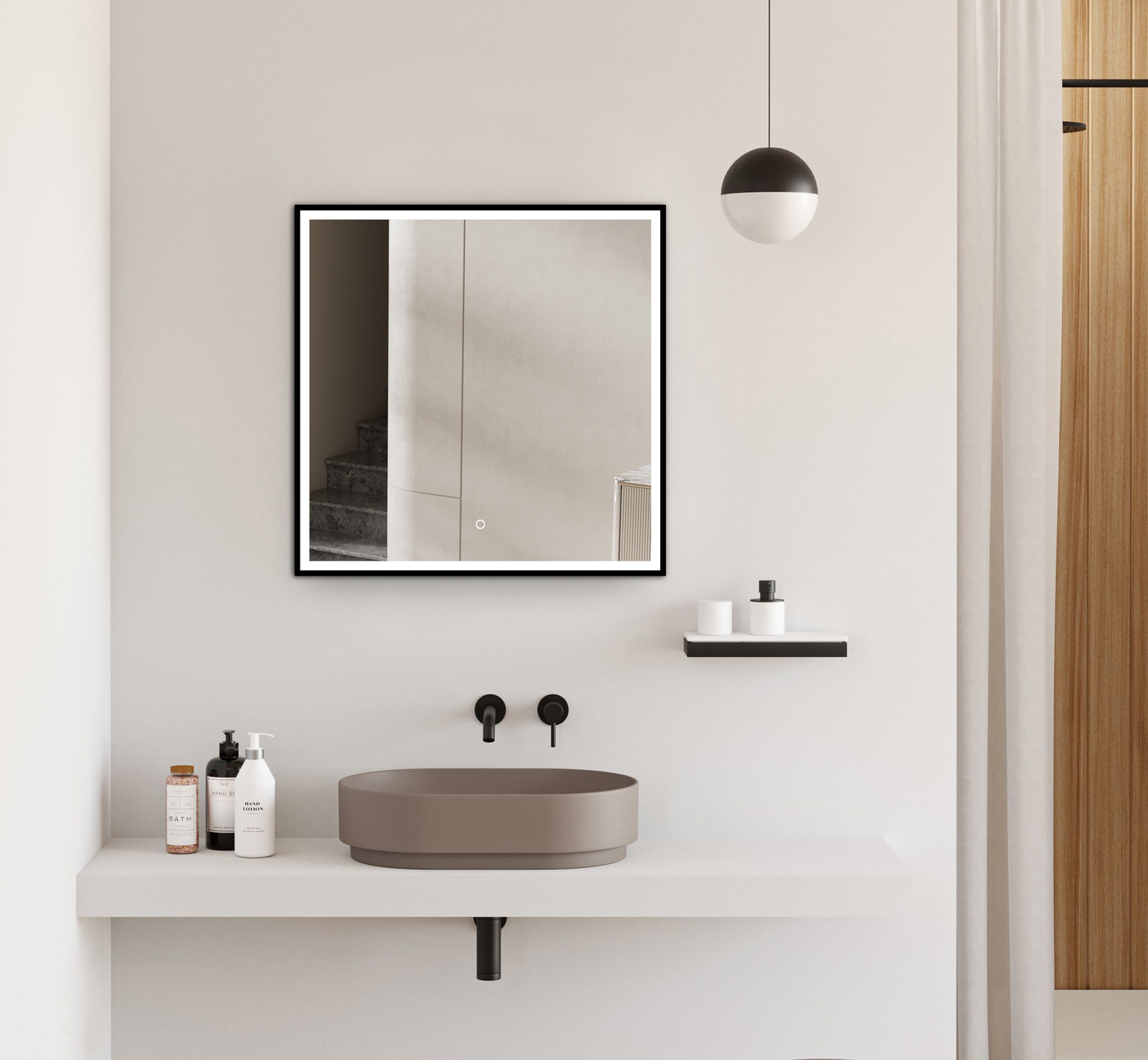 Vonios veidrodis VENTO MONZA QUADRO, LED 2700-6500K, antiras., sens. jungikl., 80 x 80 cm-1
