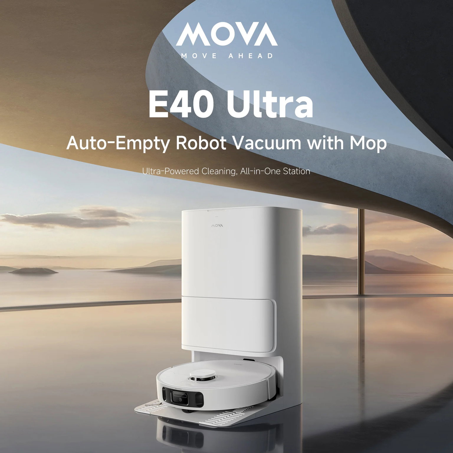 Dulkių siurblys - robotas MOVA E40 Ultra, baltas-1