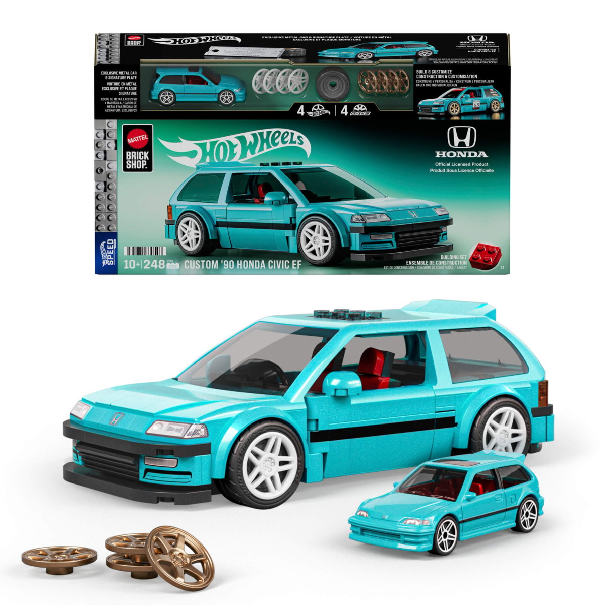 Konstruktorius MATTEL BRICK SHOP HOT WHEELS Honda Custom 90 Civic EF-0