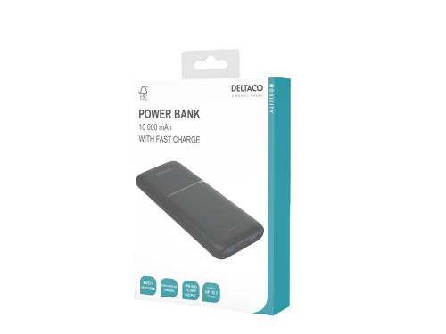 Išorinė baterija DELTACO 10 000 mAh, 2 x USB-A 18 W, 1 x USB-C PD 20 W / PB-C1007 - 3
