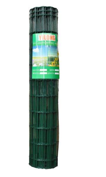 Tvoros tinklas EUROFENCE, virintas, PVC, žalios sp., 100 x 50 x 2,1 mm x 1,0 x 25 m-0