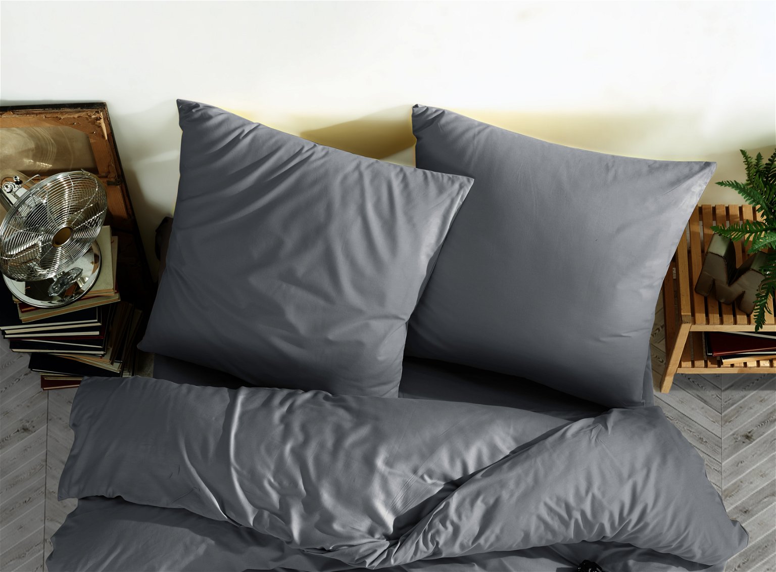 Satininis pagalvės užvalkalas CREYA, tamsiai pilkos sp., 70 x 70 cm, 100 % medvilnės