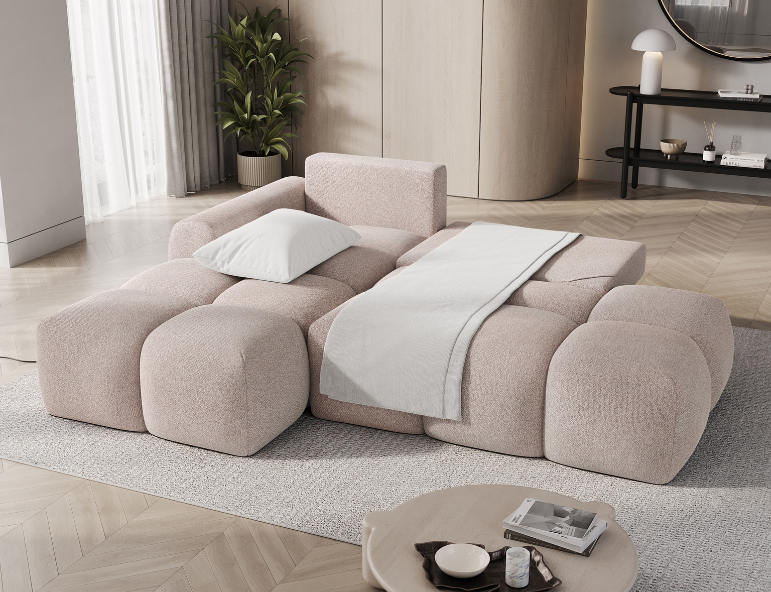 Kampinė sofa Vittario, šviesiai ruda sp., kairinė, 170 x 227 cm x 95 cm - 6