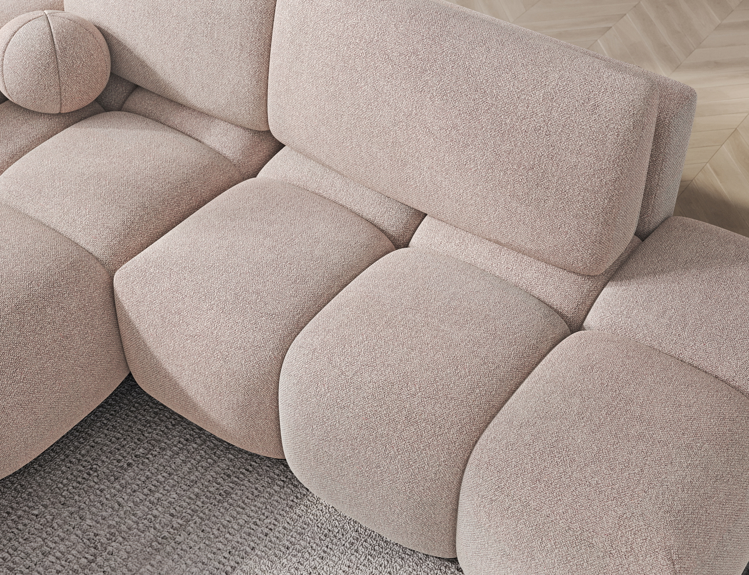 Kampinė sofa Vittario, šviesiai ruda sp., kairinė, 170 x 227 cm x 95 cm - 8