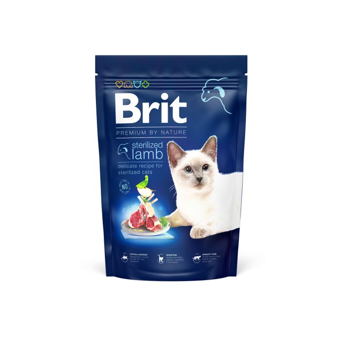 Sausas kačių ėdalas BRIT PREMIUM BY NATURE Sterilized, su aviena, 1.5 kg