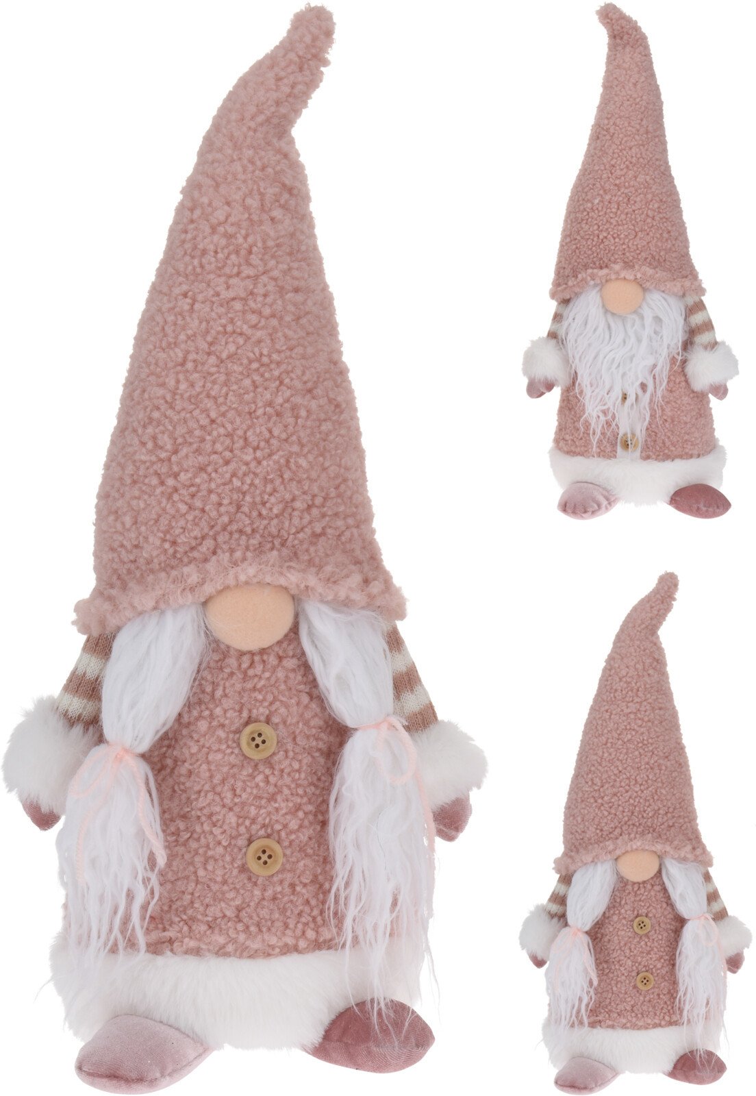 Kalėdinė dekoracija GNOME PINK CAP, rausvos sp., 45 cm