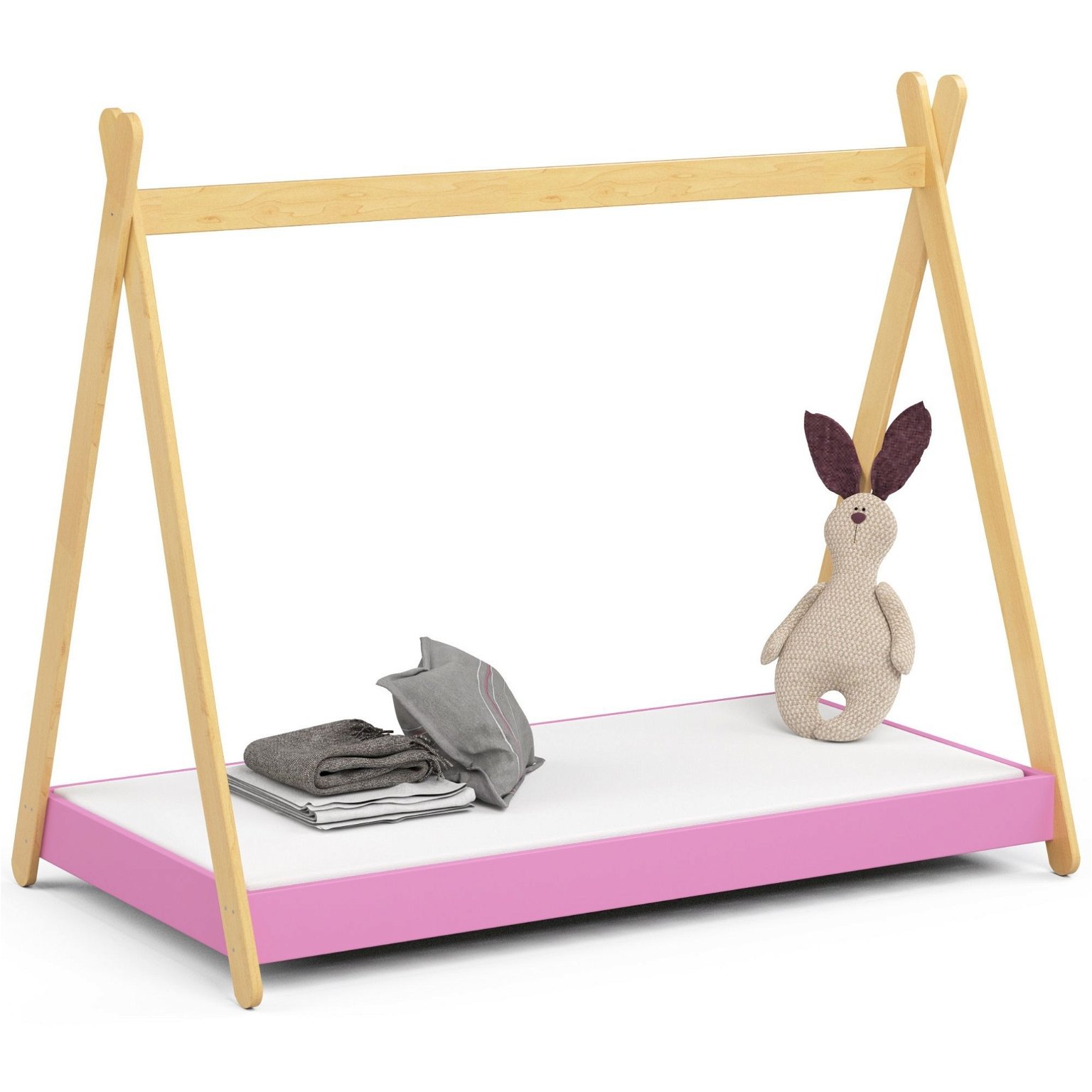 Vaikiška lova su čiužiniu GEM, 160x80 cm, rožinė