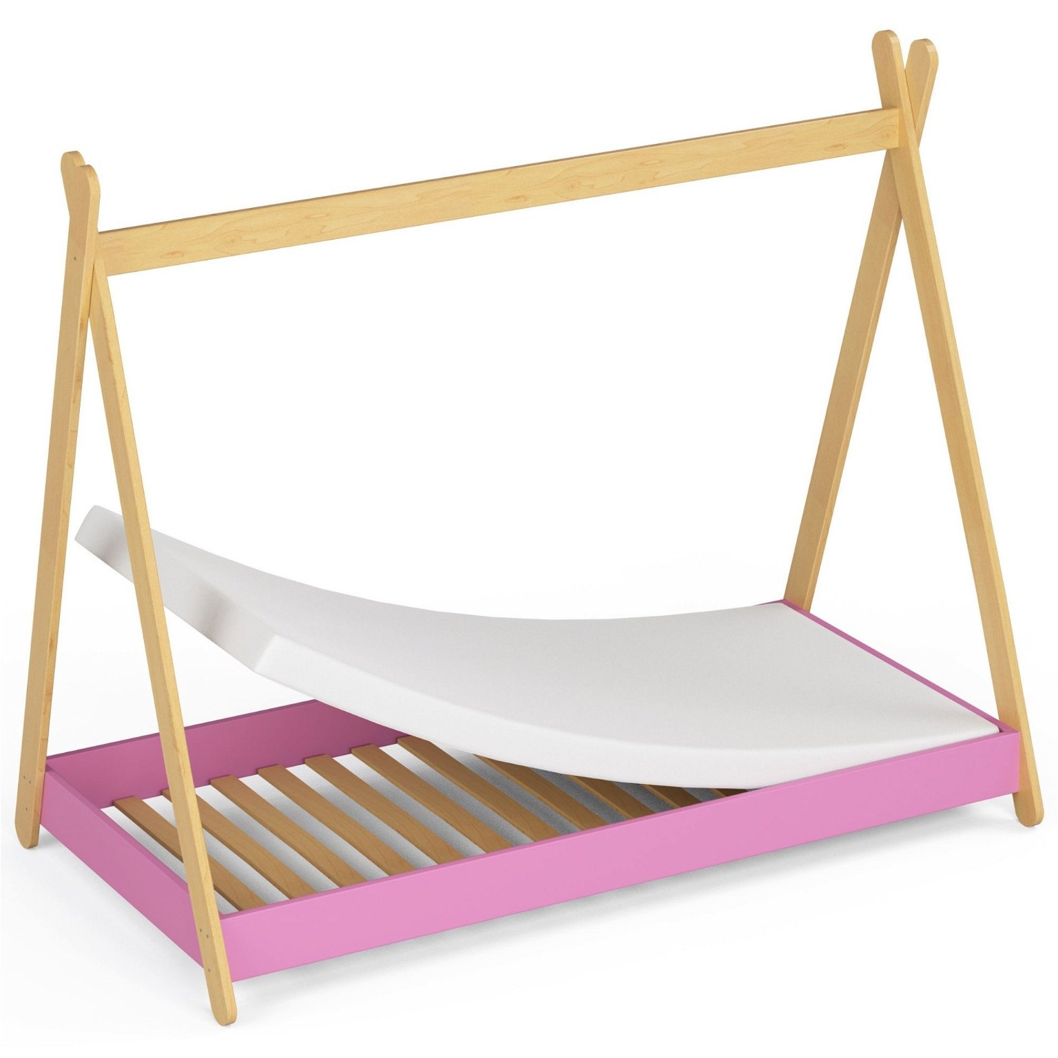 Vaikiška lova su čiužiniu GEM, 160x80 cm, rožinė - 2