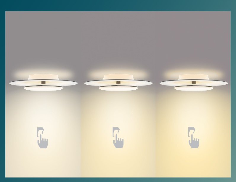 Lubinis LED šviestuvas PHILIPS GARNET, 30W, 2700K, 3100 lm, juodos/baltos sp., 40 x 8,9 cm - 5
