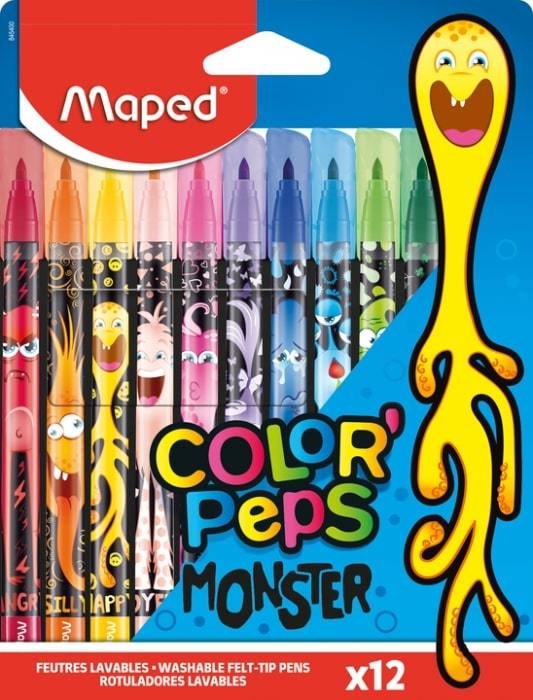 Flomasteriai MAPED ColorPeps Monster, 12 sp.