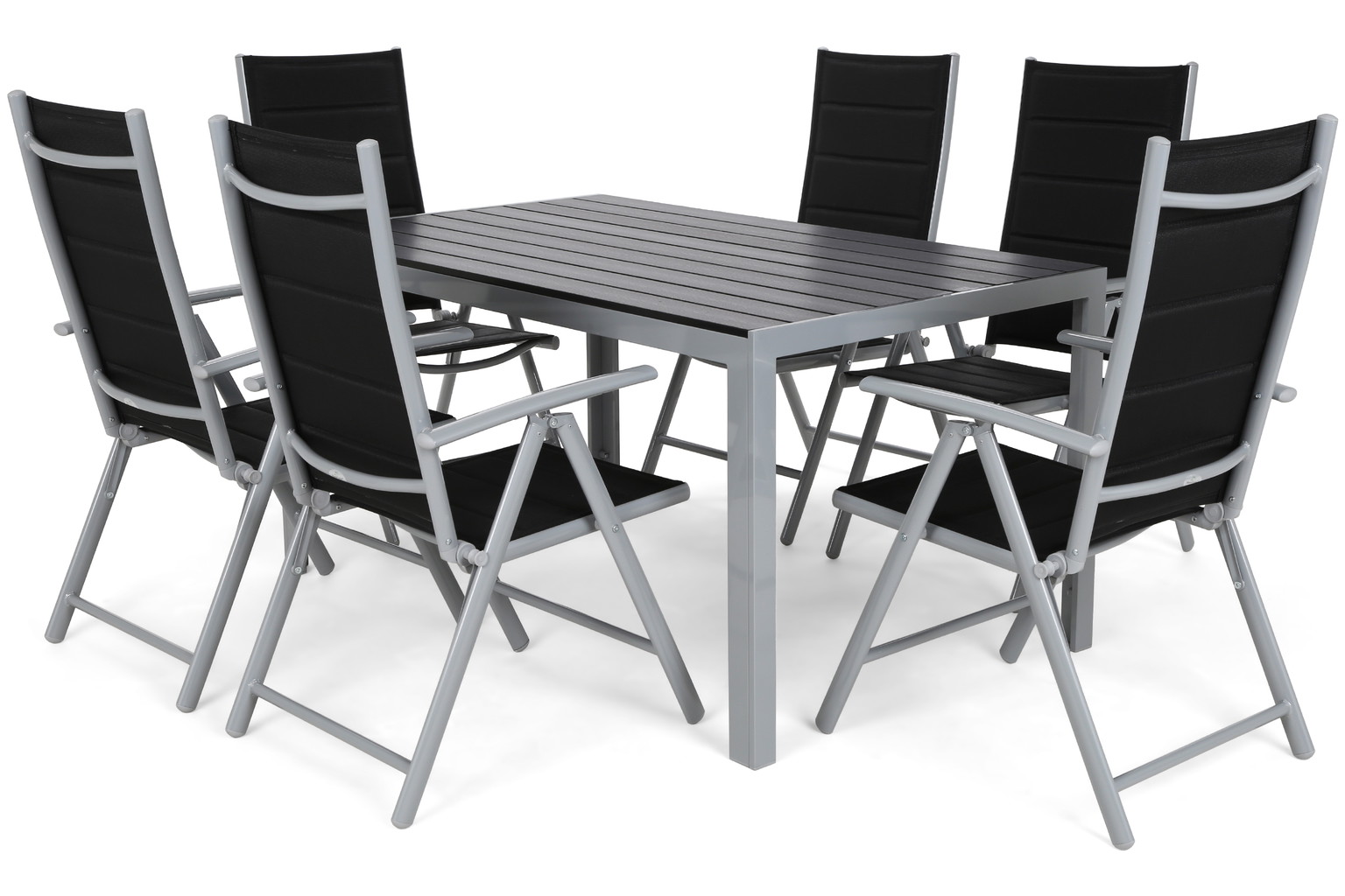 Lauko baldų komplektas Ibiza 150 cm, pilka/juoda-1