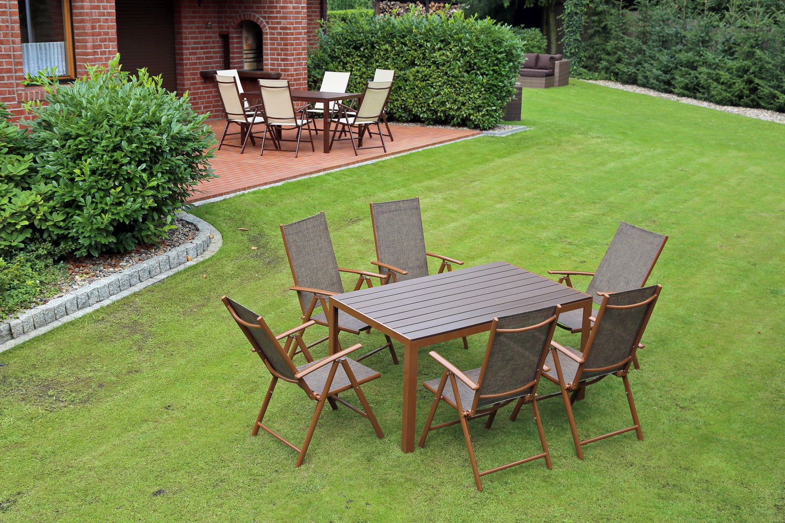 Lauko baldų komplektas Ibiza 150 cm, pilka/juoda - 8
