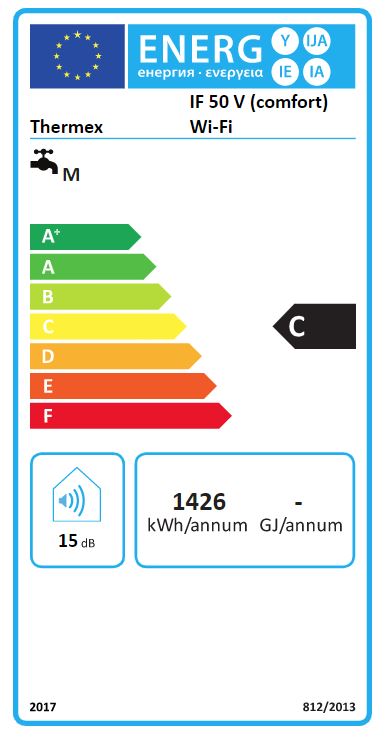 El. vandens šildytuvas THERMEX Comfort Wi-Fi IF50V, 42 l, vert., 0,7/1,3/2,0 kW - 3