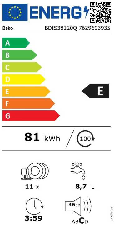 Įmontuojama indaplovė BEKO BDIS38120Q, 45 cm - 6