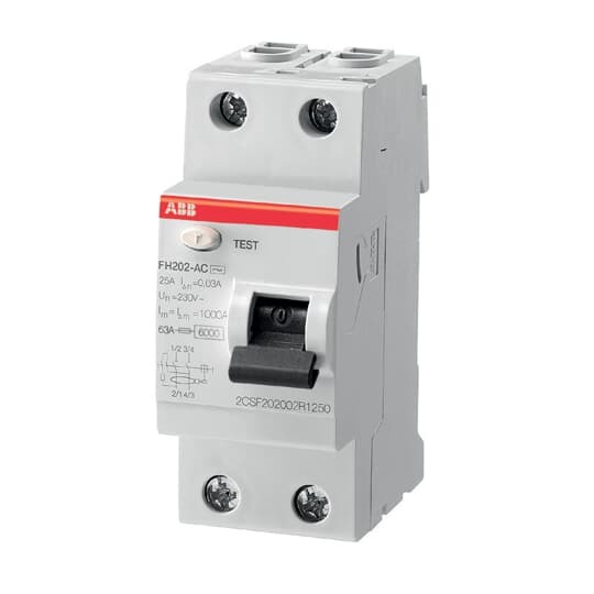Srovės nuotekio relė ABB, AC, 2 x 40A, 30mA-0