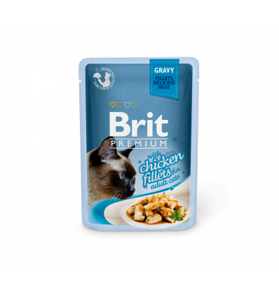 Konservuotas kačių ėdalas BRIT PREMIUM BY NATURE, su vištiena padaže, 85 g-0