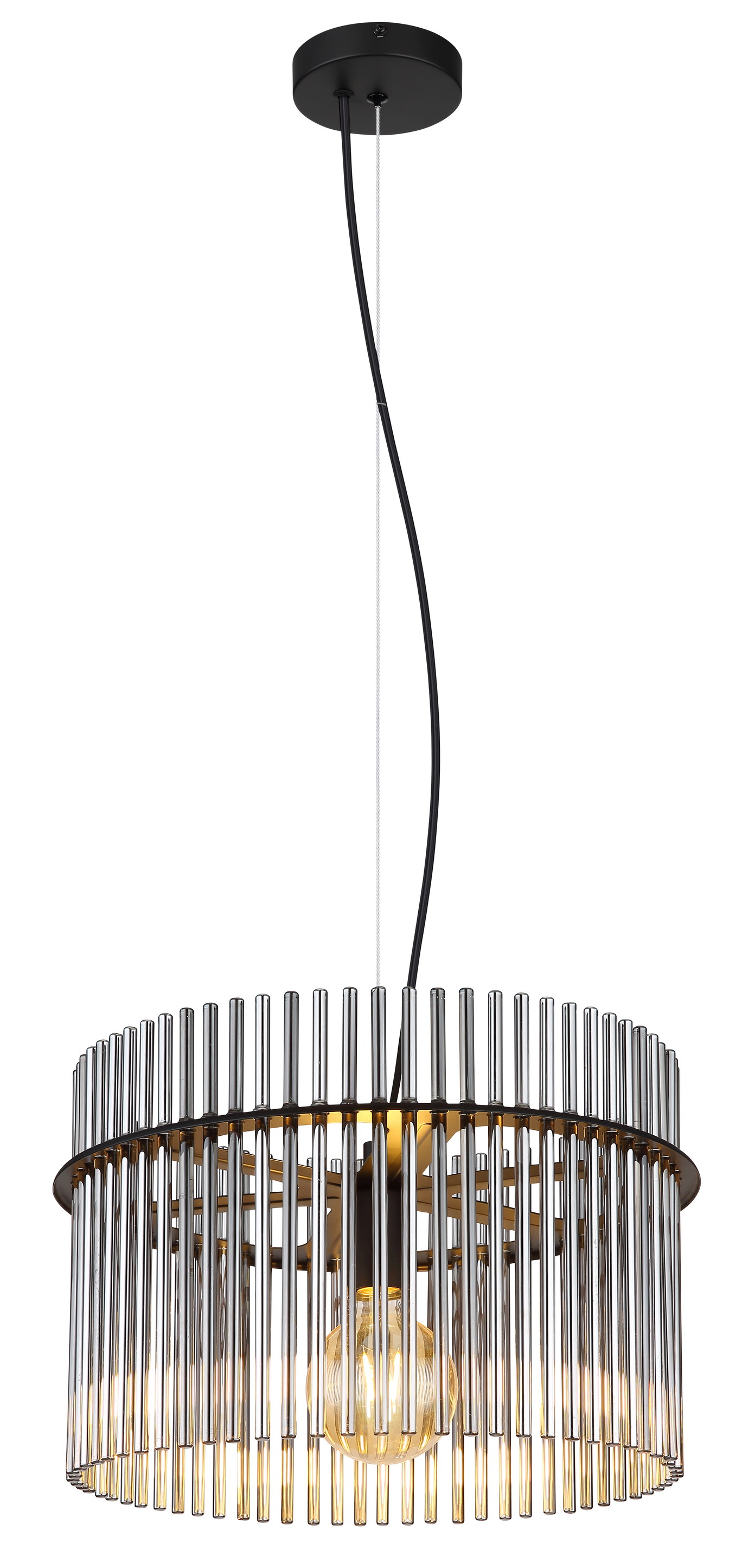 Pakabinamas šviestuvas GLOBO GORLEY, 1xE27, 60W, 230V, metalinis, juodos sp, ø40x150cm-0