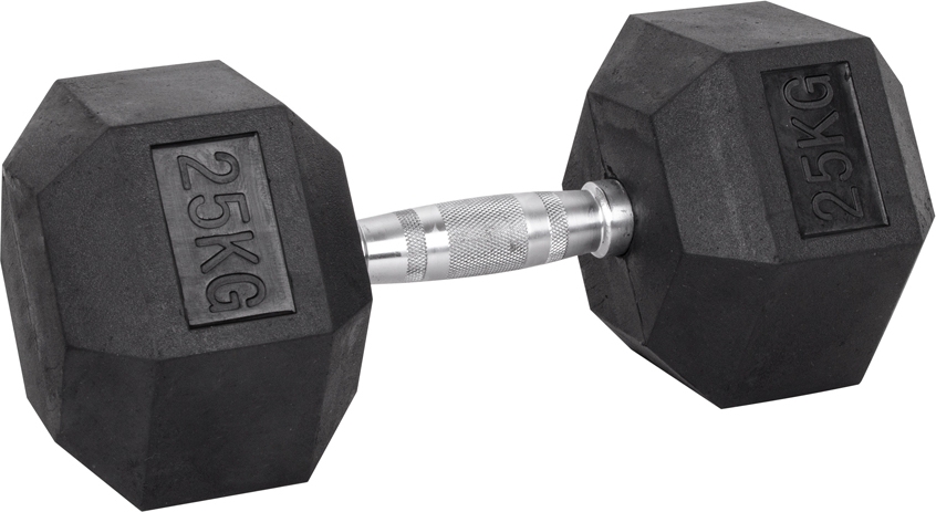 Šešiakampiai hanteliai inSPORTline Hexsteel 25 kg-0
