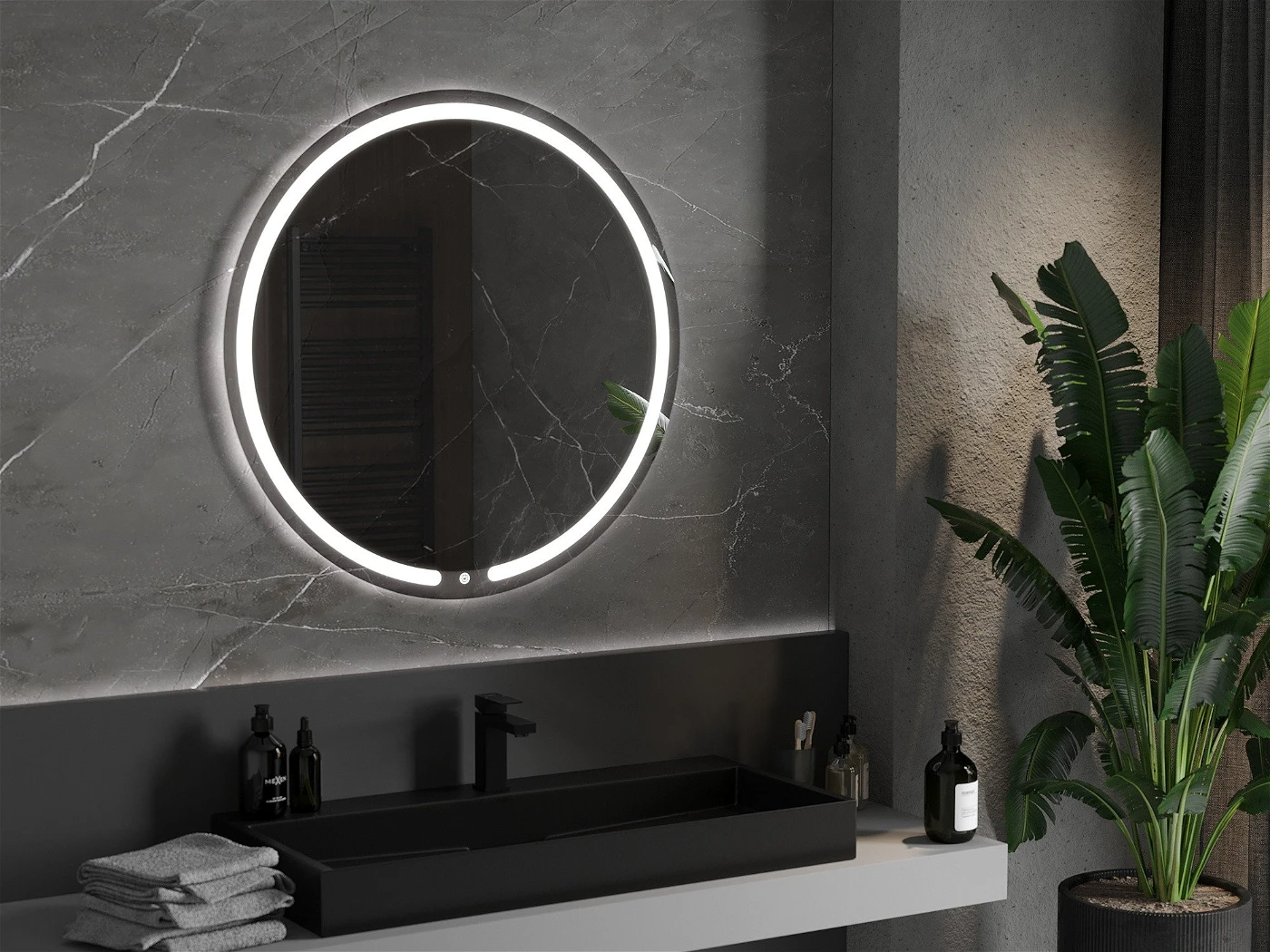 Vonios veidrodis Mexen Rose su LED apšvietimu ir šildymo kilimėliu, 90 cm - 2