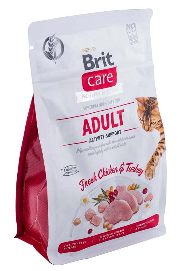 Sausas kačių ėdalas BRIT CARE Activity Support Fresh, su vištiena ir kalakutiena, 400 g
