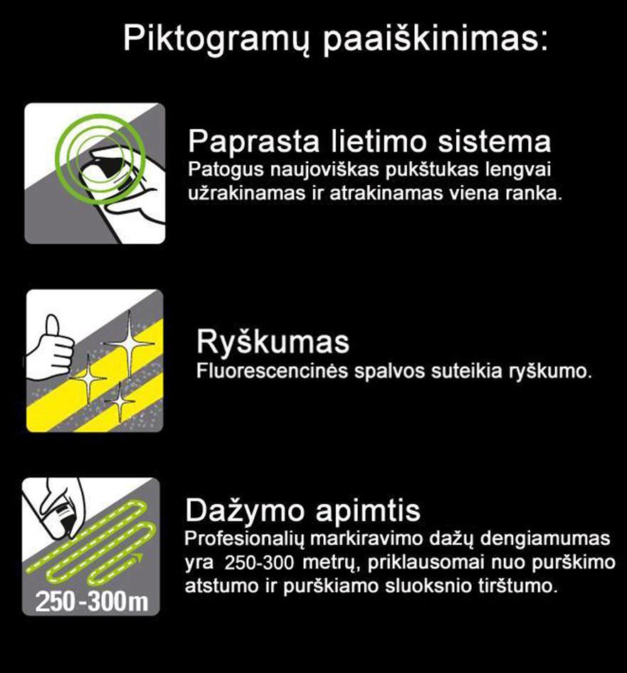 Purškiami markiravimo fluorescenciniai dažai COLORMARK SPOTMARKER, raudonos sp., 500 ml - 4