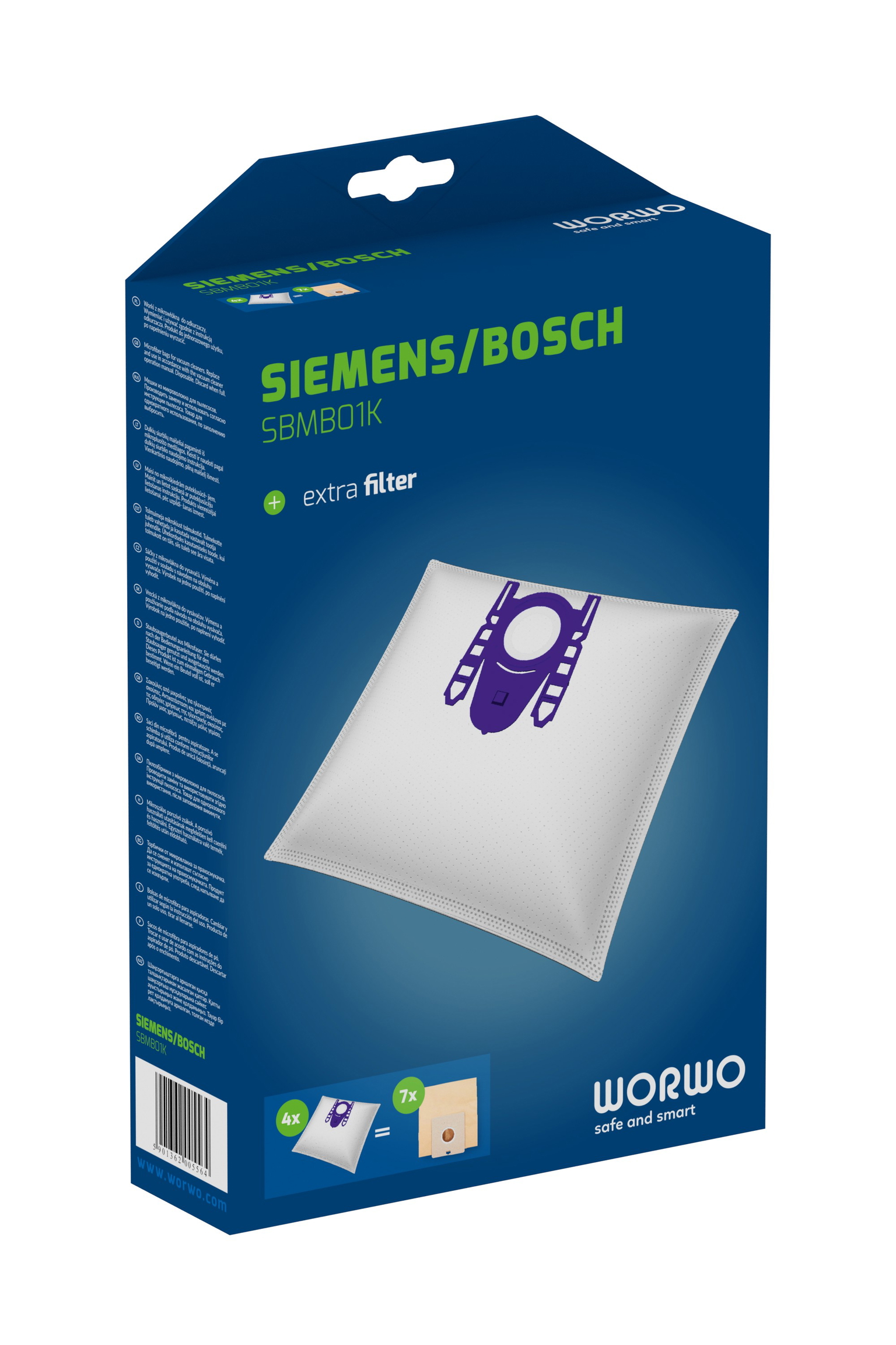 Dulkių siurblių maišeliai WORWO SIEMENS/BOSCH TYP G/H / BA2000, 4 vnt.-1