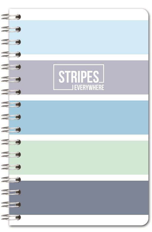 Užrašų knygutė su spirale langeliais A6 80 lapų STRIPES - 4