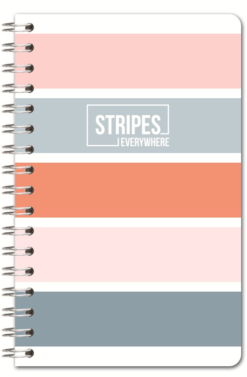 Užrašų knygutė su spirale langeliais A6 80 lapų STRIPES-0