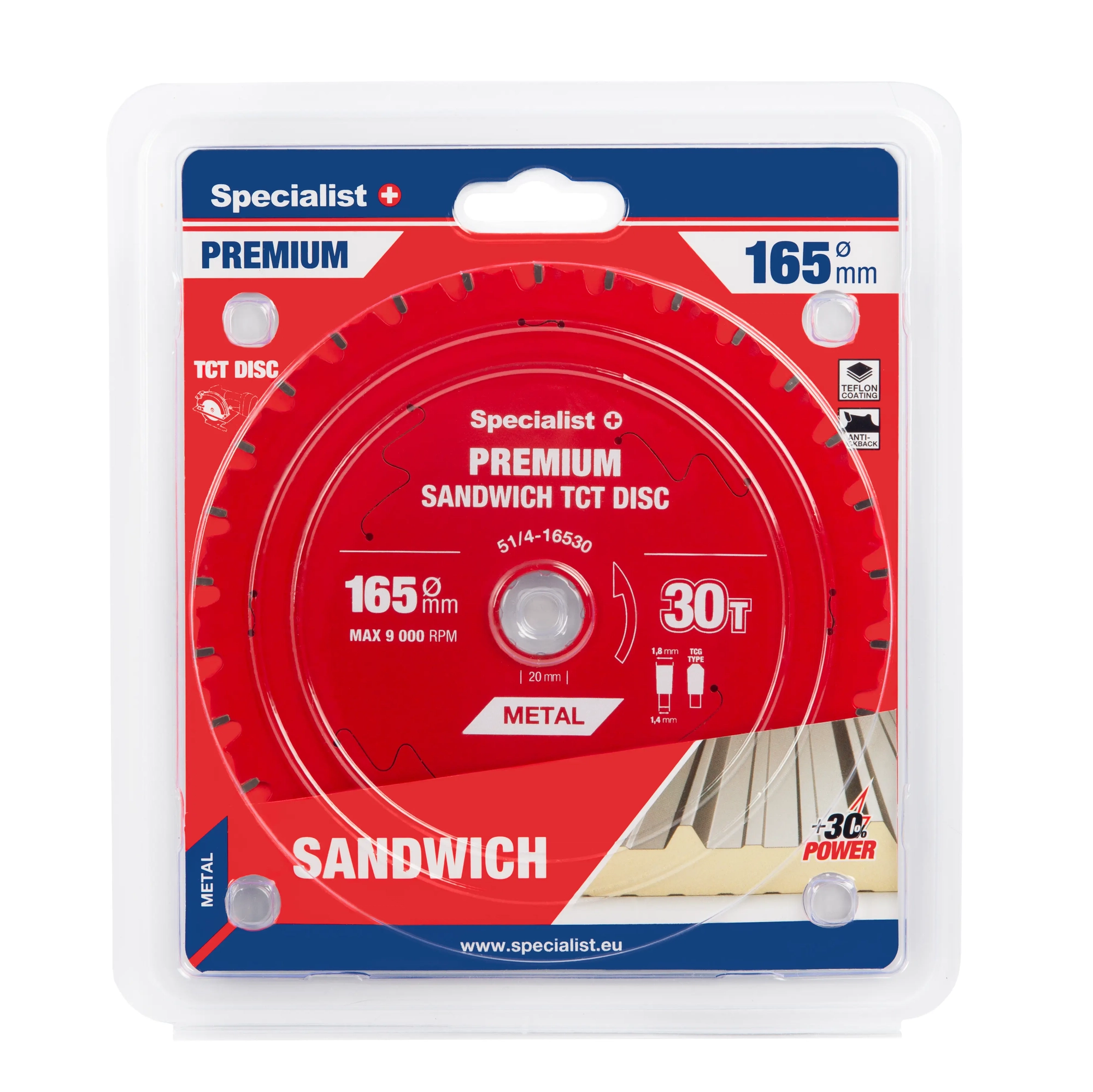 Metalo pjovimo diskas SPECIALIST+ Premium, 165 x 1,8 x 20 mm, 30