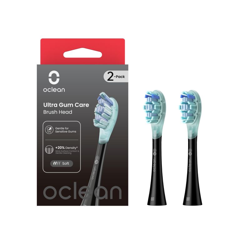 Pakaitinės galvutės OCLEAN Ultra Gum Care 2 vnt., minkštos, juodos spalvos - 3