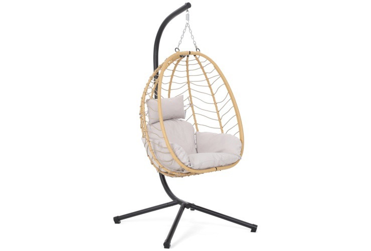 Pakabinamas krėslas Lugo, Black / Beige - 6