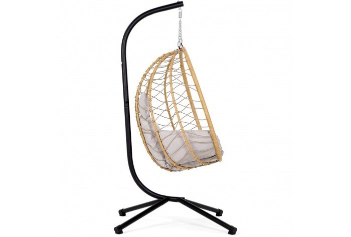 Pakabinamas krėslas Lugo, Black / Beige-0