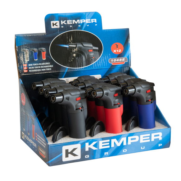 Dujų degiklis KEMPER 1048E, dujų talpa 10 g, gumuotas korpusas, su PIEZO uždegimu-0