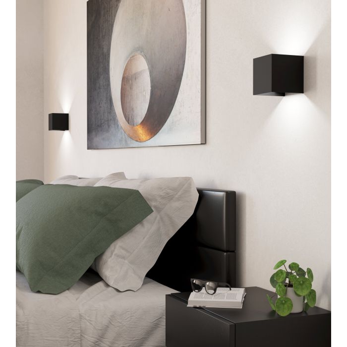 Sieninis LED šviestuvas EGLO VALMONTONE, 2 x 3 W, 400 lm, 3000K, juodos sp, 10x10x10cm - 3