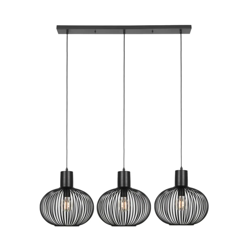 Pakabinamas šviestuvas TRIO GILA, 3 x E27, max 3 x 10W, IP20, juodos sp, 33 x 120 x 150 cm-0