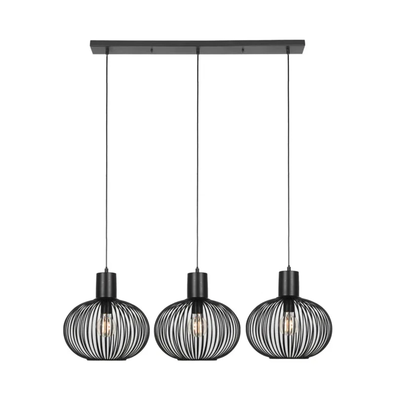 Pakabinamas šviestuvas TRIO GILA, 3 x E27, max 3 x 10W, IP20, juodos sp, 33 x 120 x 150 cm-0