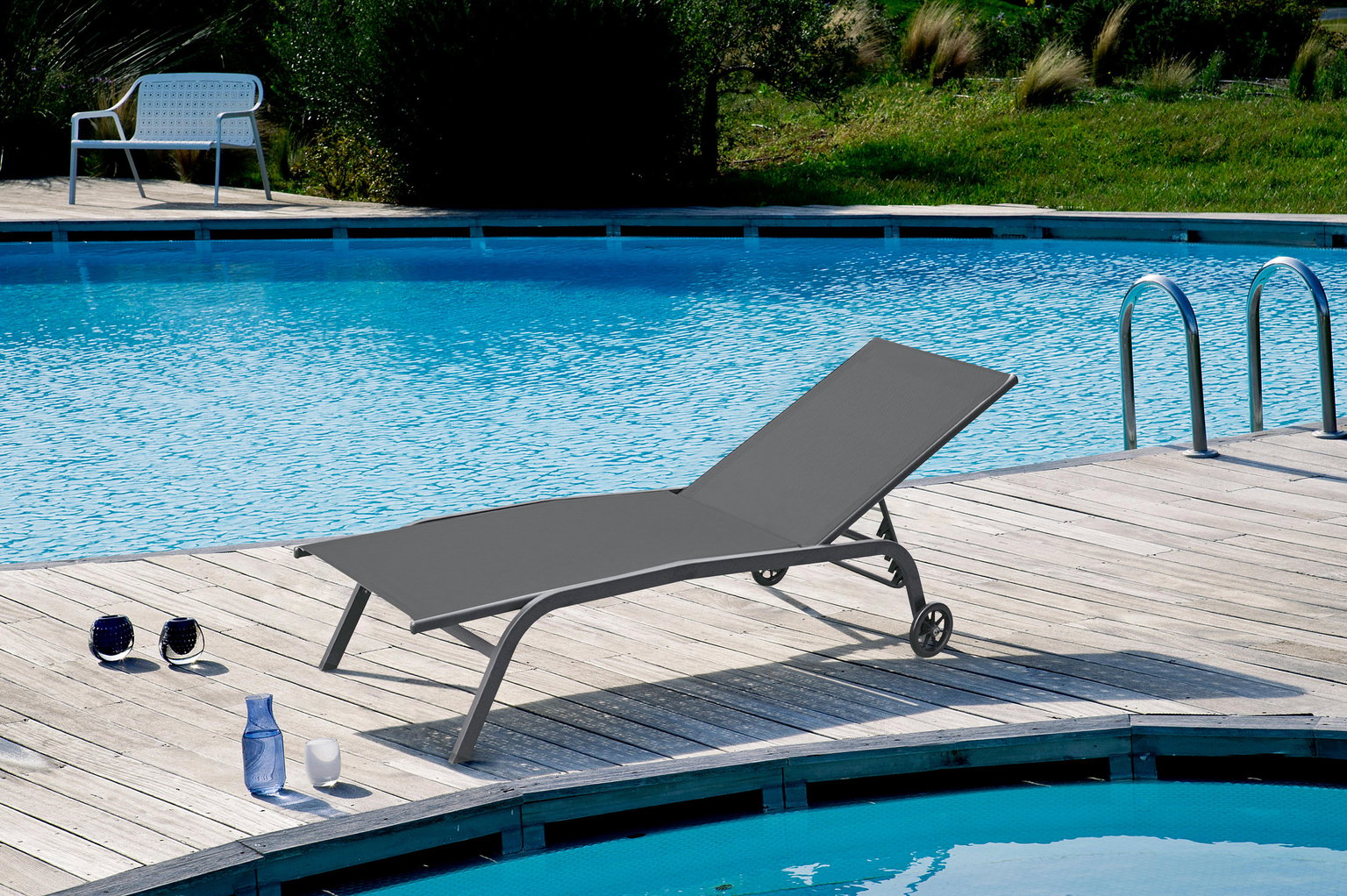 Sodo gultas su ratukais VIVA, antracito sp., 190 x 55 x 35 cm-1