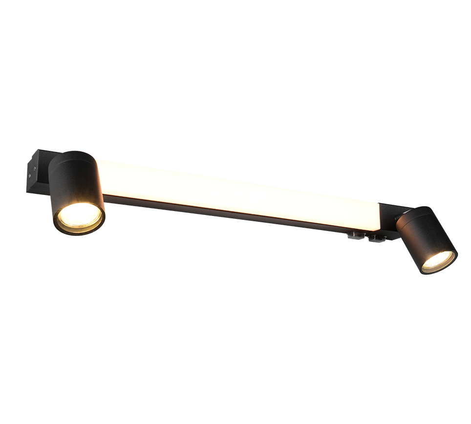 Veidrodžių LED šviestuvas TRIO ENRICO IP44 voniai 6,5W 620lm 2300/3000/4000K + 2xGU10 60cm-0