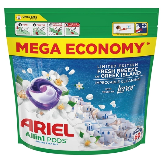 Skalbimo kapsulės ARIEL Fresh Breeze, 60 vnt.