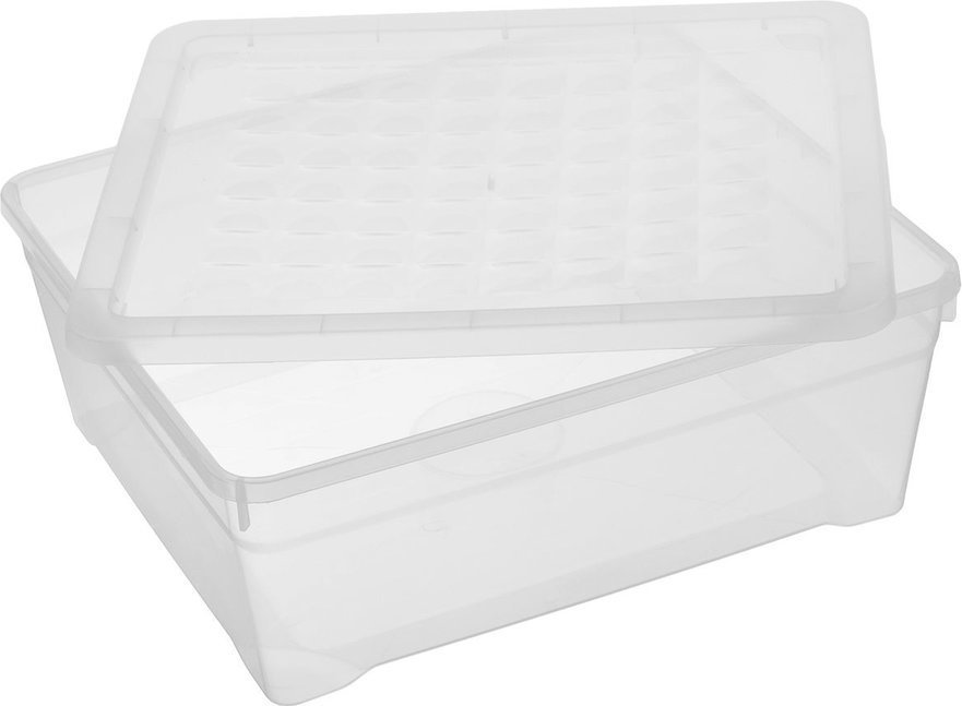 Daiktų laikymo dėžė CURVER TEXTILE, plastikinė, skaidri, h12,5 x 29,7 x 34,2 cm, 10 L