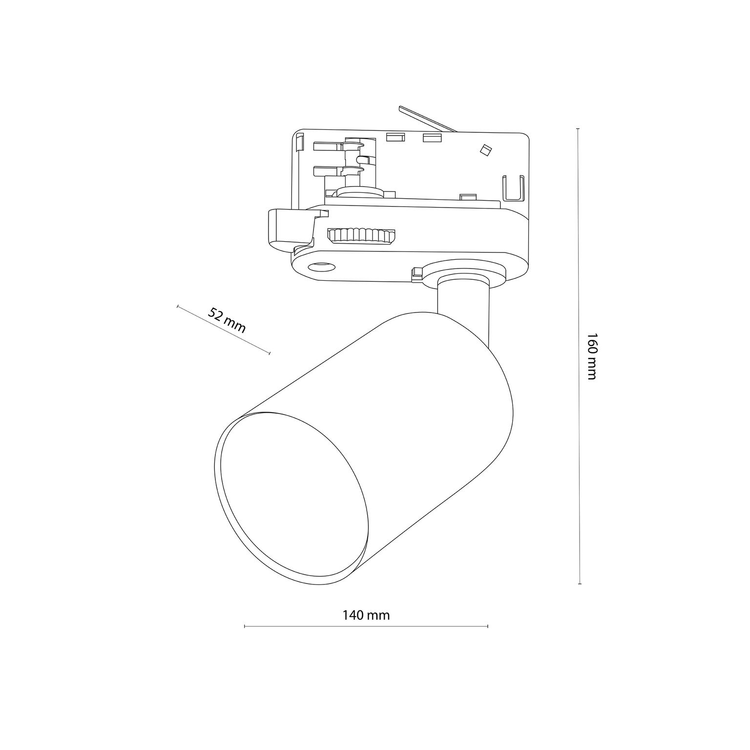 Kryptinis šviestuvas TK LIGHTING TRACER BLACK, 1 x GU10 max 10W - 2