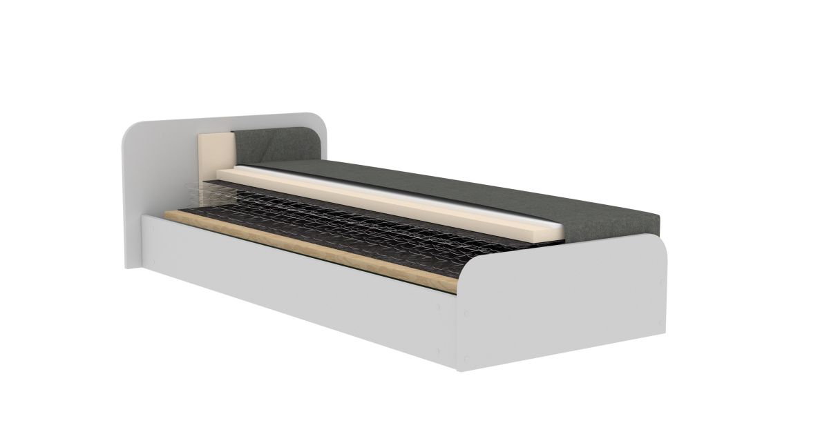Lova su čiužiniu Parys 80 x 190 cm, pilka - 3