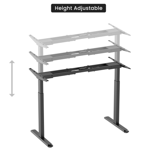 Reguliuojamo aukščio rašomasis stalas Up Up Bjorn L, 150x75 cm, juodas - 7